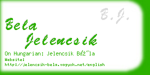 bela jelencsik business card